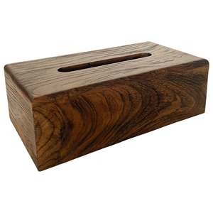 Bote Rectangular para Pañuelos de Madera - Estilo Rústico - Product Image 1