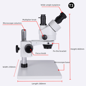 <span class=keywords><strong>Microscope</strong></span> stéréoscopique numérique trinoculaire industriel pour la réparation de cartes de circuits imprimés (PCB) et d'ordinateurs portables, emballage en boîte métallique - Product Image 5