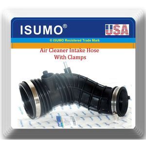 Engine Air Intake <b>Hose</b> <b>Rubber</b> Black W/Clamps Emissions Sensor Port Equipped Fits OEM#17228RBBA00 for TSX 2004-2008 L4 2.4L - Product Image 1