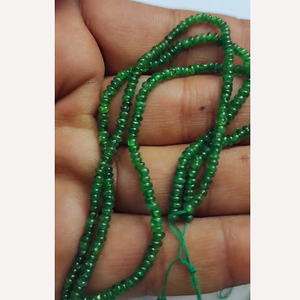 8 hebras de Tsavorita Natural 3mm redondel cuentas lisas 143 Cts lote Iroc ventas 14 pulgadas collar de cuentas de piedras preciosas US $86 para todos - Product Image 2