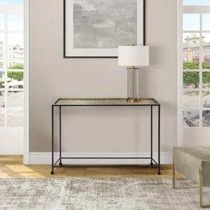 Plateau de service en métal d'inspiration antique pour console ou tables basses revêtement en poudre noir fini customize3df forme et taille - Product Image 2
