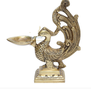 Asombroso pájaro enorme Kuber latón Akhand Jyoti Diya último diseño Religuo Jyoti Diya a precio de mayorista y directo de fábrica - Product Image 1