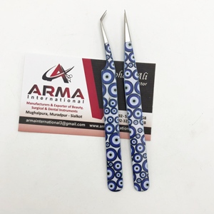 Hot Selling Custom 45 Degree Isolation Eyelash Tweezers Sustainable Stainless Steel Material with <b>Pointed</b> Tip - Product Image 5