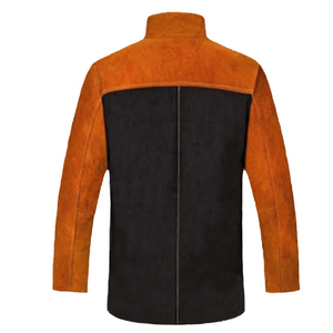 Chaqueta de trabajo de soldadura de cuero de Quick Leather Flame Resistant Heavy Duty Split Chaquetas de soldador de cuero de vaca para hombres y mujeres - Product Image 2