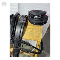 Ensemble de harnais d'équitation en cuir véritable durable pour chevaux, équipement d'équitation noir