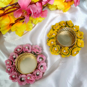 Bougeoir décoratif avec fleur colorée meilleur cadeau de décoration de Diwali, décoration de mariage et de fête, faveur de pendaison de crémaillère - Product Image 1