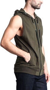 100 % Cotton Fashion <b>Men's</b> Best Selling Muscle Fitness Lightweight <b>Sleeveless</b> <b>Hoodies</b> for <b>Men</b> Basics Cotton Blended - Product Image 6