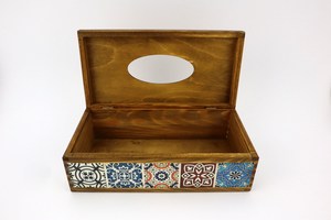 Boîte à mouchoirs en bois de luxe moderne de qualité supérieure avec un beau motif de serviette pour la décoration de la maison et de la table à vendre - Product Image 4