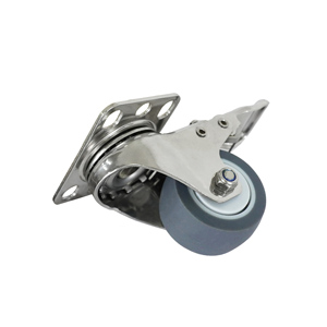 Rueda Giratoria de Acero Inoxidable 304 de 2 Pulgadas con Placa Superior de Goma TPR y Bloqueo para Carrito o Estantería - Product Image 6