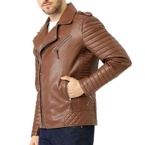 Veste en cuir à col montant pour hommes de haute qualité Meilleur design pour l'hiver Vêtements d'extérieur OEM personnalisés en gros - Product Image 3