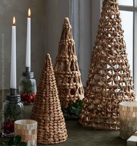 ต้นคริสต์มาสรูปทรงกรวย งานฝีมือจากหวายธรรมชาติ ของตกแต่งเทศกาล งานฝีมือแบบเรียบง่าย เป็นมิตรกับสิ่งแวดล้อม ผู้ผลิตจากเวียดนาม รับผลิตแบบ OEM ODM - Product Image 2
