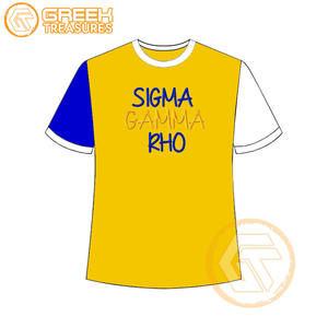 T-shirt de sororité Sigma Gamma Rho pour femmes en gros, 100% coton jersey, respirant, anti-froissement, séchage rapide, col rond - Product Image 2