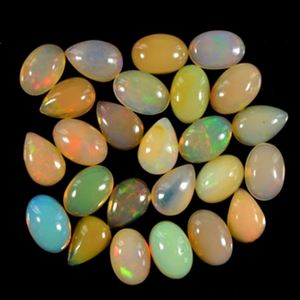 DHORGEMS Labradorita Etíope Natural Welo, Ópalo de Fuego, Corte Pera, Cabujón Suelto, Certificado por Terceros, 5-10mm, para Joyería de Plata - Product Image 6