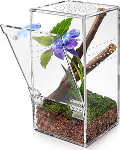 <span class=keywords><strong>Habitat</strong></span> <span class=keywords><strong>modulaire</strong></span> en acrylique sur mesure pour grenouille, araignée, gecko, facile à nettoyer, design ventilé, en stock, cage pour animaux de compagnie en acrylique détachable - Product Image 5