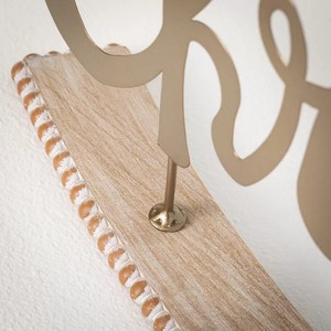 Texte de Noël en métal de conception créative avec base en bois pour la décoration de table de Noël d'Inde - Product Image 5