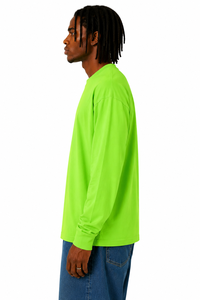 Camisa Casual de Manga Larga 100% Algodón Color Lima para Hombre, Teñido Liso, Comodidad para Toda Temporada, Diseño Italiano para Momentos Informales, Suministro ODM - Product Image 3