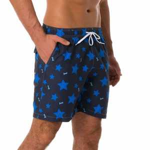 Men's Summer Canvas <b>Lace</b> Beach Swim Shorts Quick-Dry <b>Elastic</b> Drawstring Closure Striped Pattern Hot-Selling - Product Image 3