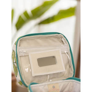 Green Pine Cotton Travel <b>Vanity</b> Case-Large Capacity Water Resistant Eco-Friendly Zipper <b>Bag</b> - Product Image 3