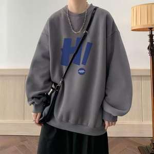 Venta al por mayor Terry Hoodie para hombres y mujeres transpirable suelto cuello redondo pulóver ropa de calle de moda para primavera Otoño Invierno - Product Image 2