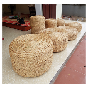 Natural Fiber Water Hyacinth Ottoman For Contemporary Home Spaces - Product Image 6