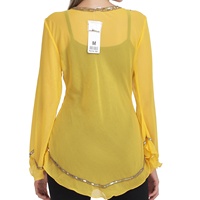 Pull tricoté perlé et pailleté pour femme, manches cloche, broderie main, style décontracté, en georgette vintage, idéal pour les fêtes, collection été 2026, best-seller Dubaï