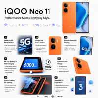 Nouveau téléphone de jeu 5G IQOO Neo 11 version chinoise, puce Snapdragon 8 Elite Q2, écran LTPO 2K 144Hz, 7500mAh, 100W, IP69, NFC