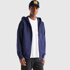 High Quality Men's Zipper Hoodie Embroidered Winter <b>Thermal</b> <b>Fleece</b> Streetwear Style Drop Shoulder Solid Pattern Print 100% Heavy - Product Image 5