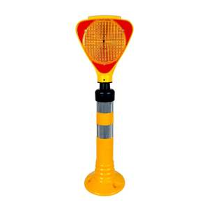 Set de Señalizadores Triangulares Solares Amarillos para Tráfico, con Función Intermitente, para Carreteras, con Clasificación IP65, Material de PC, Característica de Seguridad - Product Image 1