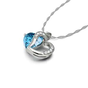Collier personnalisé Jeulia en argent sterling avec pendentif fleur en diamant et perle plaqué or rose pour mariage - Product Image 3