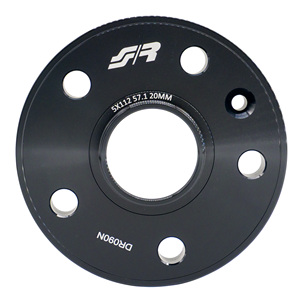 2 entretoises en aluminium noir 20mm 5X112 moyeu 57.1 - Product Image 2