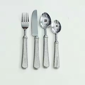 Pink <b>Acrylic</b> Handle <b>Mirrored</b> Steel 304 Grade Industrial Style Customized Logo Hotel Wedding Tabletop Serving Cutlery Set - Product Image 6