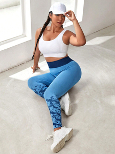 Pantalon de yoga élastique taille haute personnalisé pour femmes Leggings à logo imprimé léopard à séchage rapide Technologie de sublimation - Product Image 3