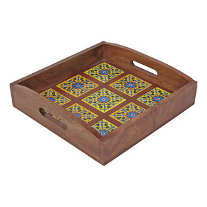 La mayoría de las bandejas de madera hechas a mano de diseño de lujo y de moda para servir la comida a precios asequibles uso en el hogar y el hotel - Product Image 1