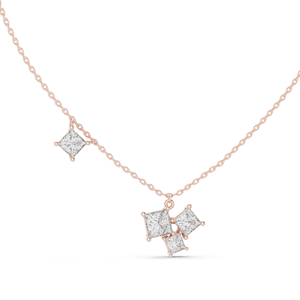 2.55 CT Lab-Created VVS-VS EF CVD Diamond Pendant <b>Necklace</b> Princess Cut Diamonds 18KT Rose, Yellow, White Gold Luxury - Product Image 1