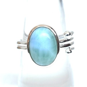 Handmade 925 Sterling Silver Vintage Engagement Ring with Natural Blue Larimar Gemstone Bezel Setting <b>Unique</b> <b>Gift</b> <b>for</b> <b>Her</b> - Product Image 3