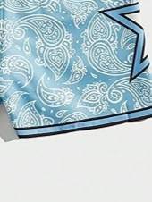 Custom <b>Light</b> Blue Paisley Print Mesh Basketball Shorts with <b>Star</b> Panels Breathable Sportswear for Men Gym or Streetwear OEM - Product Image 6