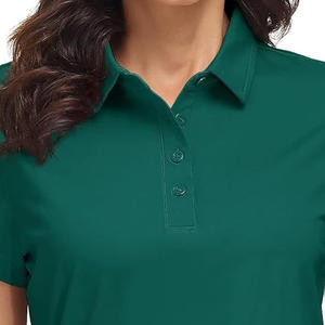 Camisas de trabajo de negocios de manga corta para mujer, camisetas de uniforme con estampado de bordado de logotipo personalizado, ropa corporativa, fábrica OEM - Product Image 5