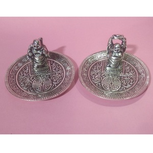 Laughing Buddha Aluminium Incense Burner & Ash Catcher Stick Holder Home Decor Aromatherapy <b>Diffuser</b> - Product Image 2