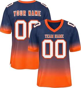 Maillot de football américain en maille personnalisé T-Shirt de sport personnalisé cousu imprimé numéro de nom pour hommes femmes jeunes - Product Image 4