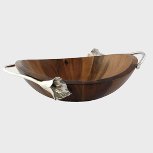Admirable Design Table Top Wooden <b>Bowl</b> with Metal Handle Creative Home Decor Wooden <b>Bowl</b> Hotel Supplies In Affordable Price - Product Image 2