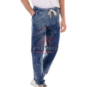 Wholesale Custom Logo <b>Drawstring</b> Acid Wash <b>Trousers</b> Loose Fit Customized Logo Printing Acid Wash <b>Trousers</b> - Product Image 5