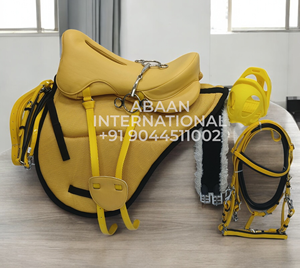 Conjunto de Silla de Montar para Caballo de Resistencia, Cuero Sintético, Plástico Duradero, Herrajes de Acero Inoxidable Cómodos, Construcción para Carreras de Maratón - Product Image 3