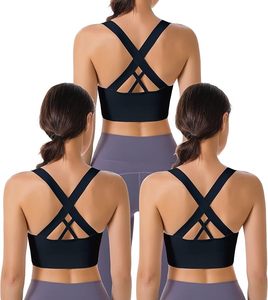 Soutien-gorge de sport pour femme de qualité supérieure, ultra confortable, respirant, avec logo frontal, soutien moyen pour la course à pied et l'entraînement - Product Image 1