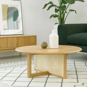 Modern Style Round <b>Pine</b> Wood Coffee Table Solid Wood Living Room Apartment Furniture for Home Use - Product Image 1