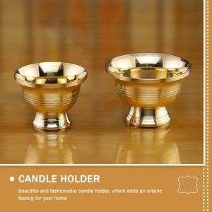 Petit bougeoir antique rond en laiton de luxe de forme personnalisée nouveau design pot de bougie vide en métal pour la décoration de la maison - Product Image 3