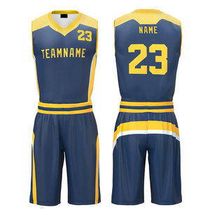 Maillot de basket-ball réversible 100% polyester à prix avantageux, respirant, ensemble uniforme de basket-ball pour hommes, jeunes et enfants - Product Image 1