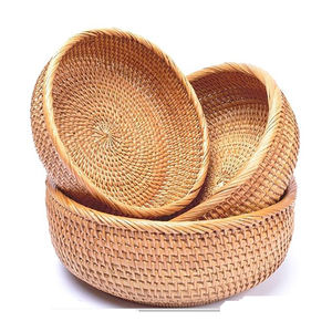 Panier suspendu à motifs, paniers en rotin, bois, grand rectangle, rangement, étagère en rotin pour fruits et fleurs, couleur marron - Product Image 2