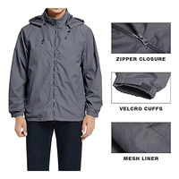 Veste de pluie unisexe à capuche avec logo personnalisé, coupe-vent décontracté, manteau imperméable OEM avec broderie, vente en gros