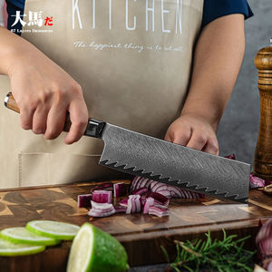 Cuchillo de Cocina Nakiri de 180 mm, Cuchillo Pequeño Tipo Cleaver, 67 Capas de Acero Damasco Japonés VG-10, con Mango de Madera de Olivo - Product Image 2