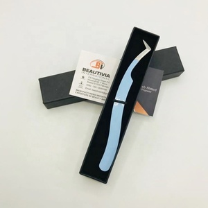 Pince à épiler d'extension de cils en acier durable volume russe avec logo personnalisé nouveau type d'applicateur de beauté pointu - Product Image 1